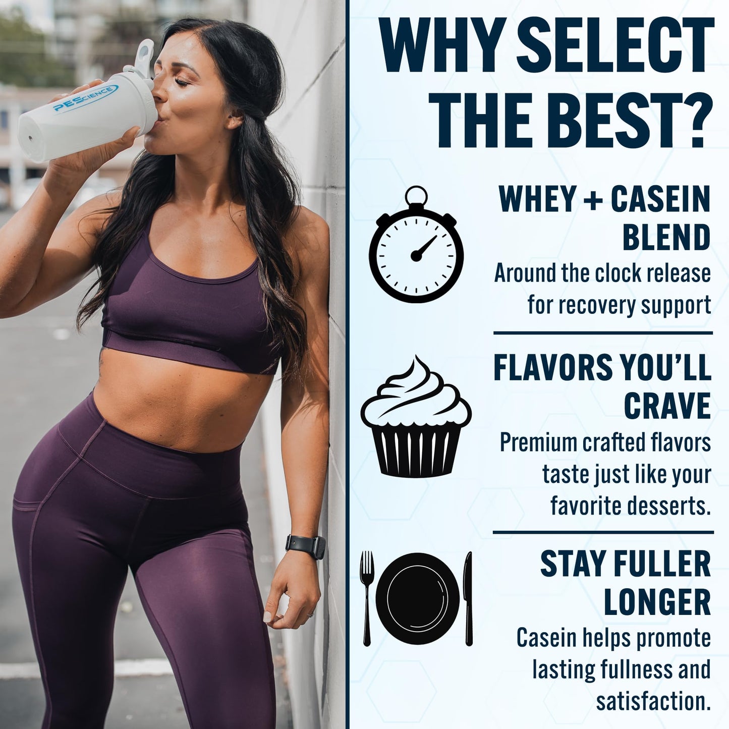 PEScience Select Protein Powder, Whey and Casein Blend, Lean Protein Powder for Women and Men, Low Calorie, Low Carb, Keto Friendly, Gluten Free, Gourmet Vanilla - 27 Servings - dailyvitalstore