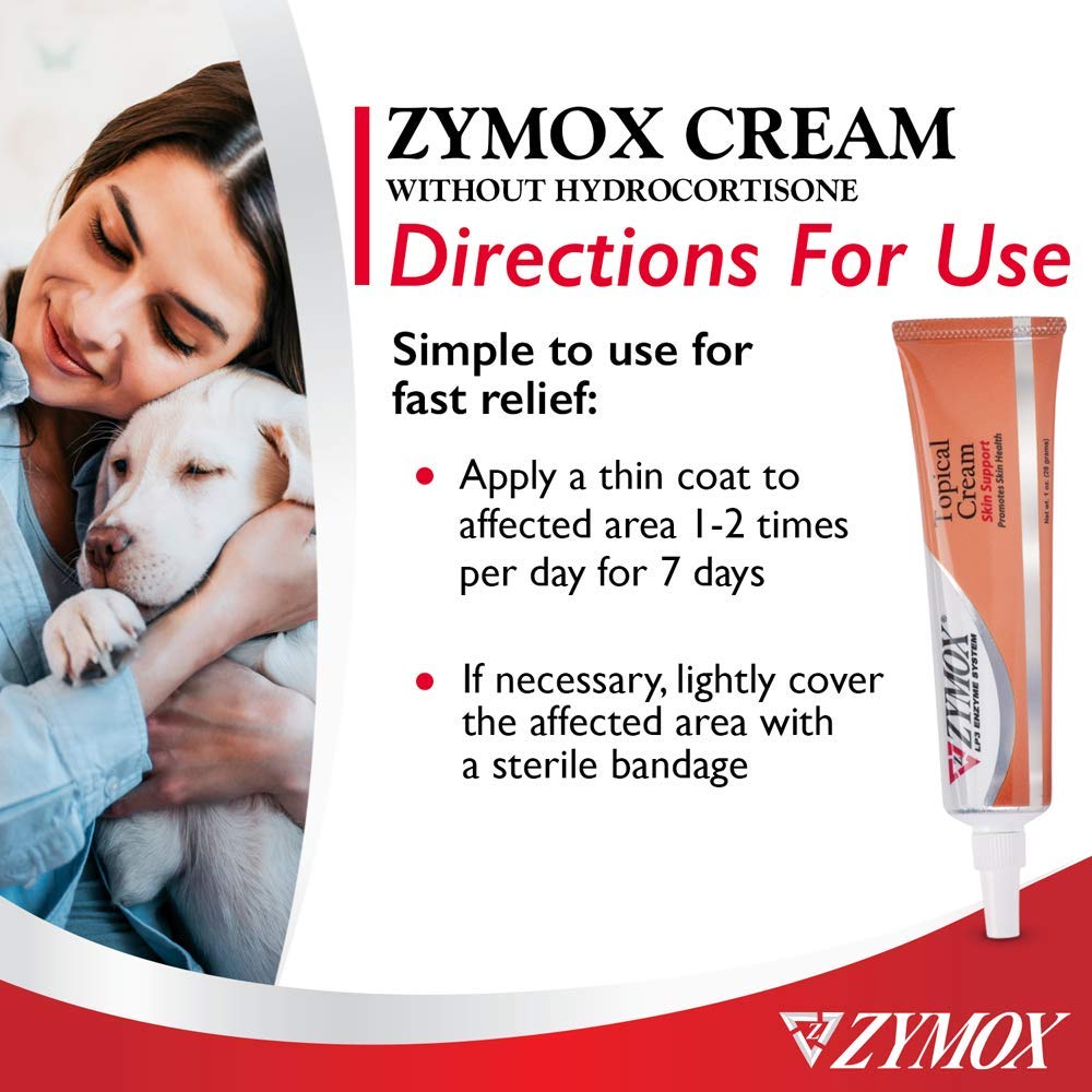 Pet King Brands ZYMOX Veterinarian Strength Topical Cream for Dogs and Cats, 1oz - dailyvitalstore