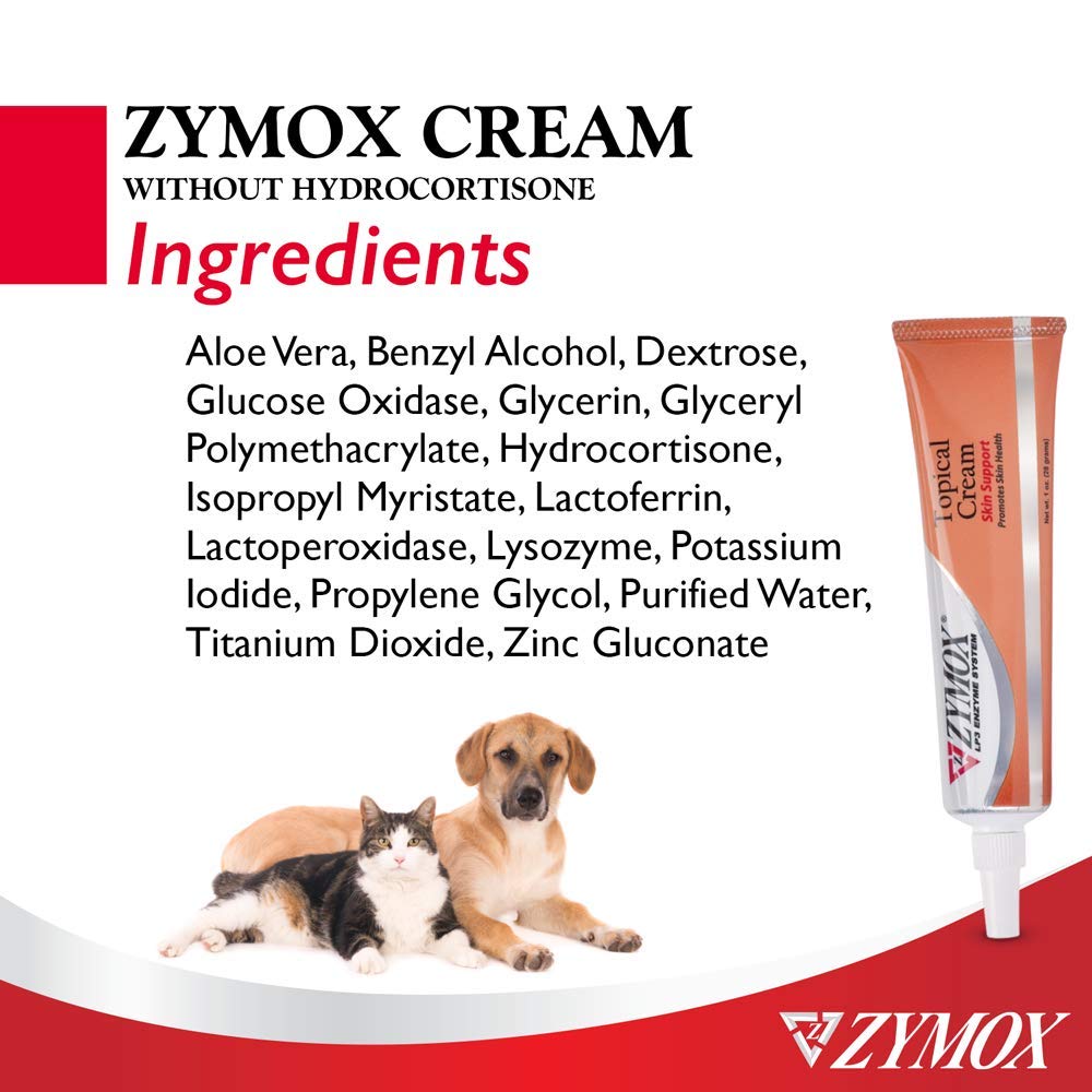 Pet King Brands ZYMOX Veterinarian Strength Topical Cream for Dogs and Cats, 1oz - dailyvitalstore