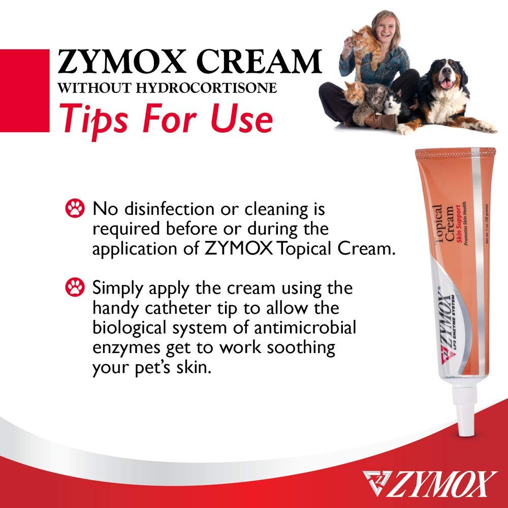Pet King Brands ZYMOX Veterinarian Strength Topical Cream for Dogs and Cats, 1oz - dailyvitalstore