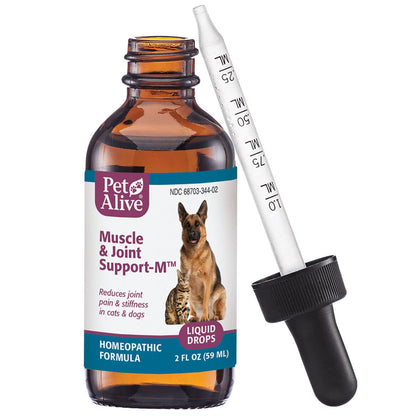 PetAlive Muscle and Joint Support-M - Natural Homeopathic Formula for Joint Pain and Stiffness in Pets - Supports Joint Health and Movement in Dogs and Cats - 59 mL - dailyvitalstore