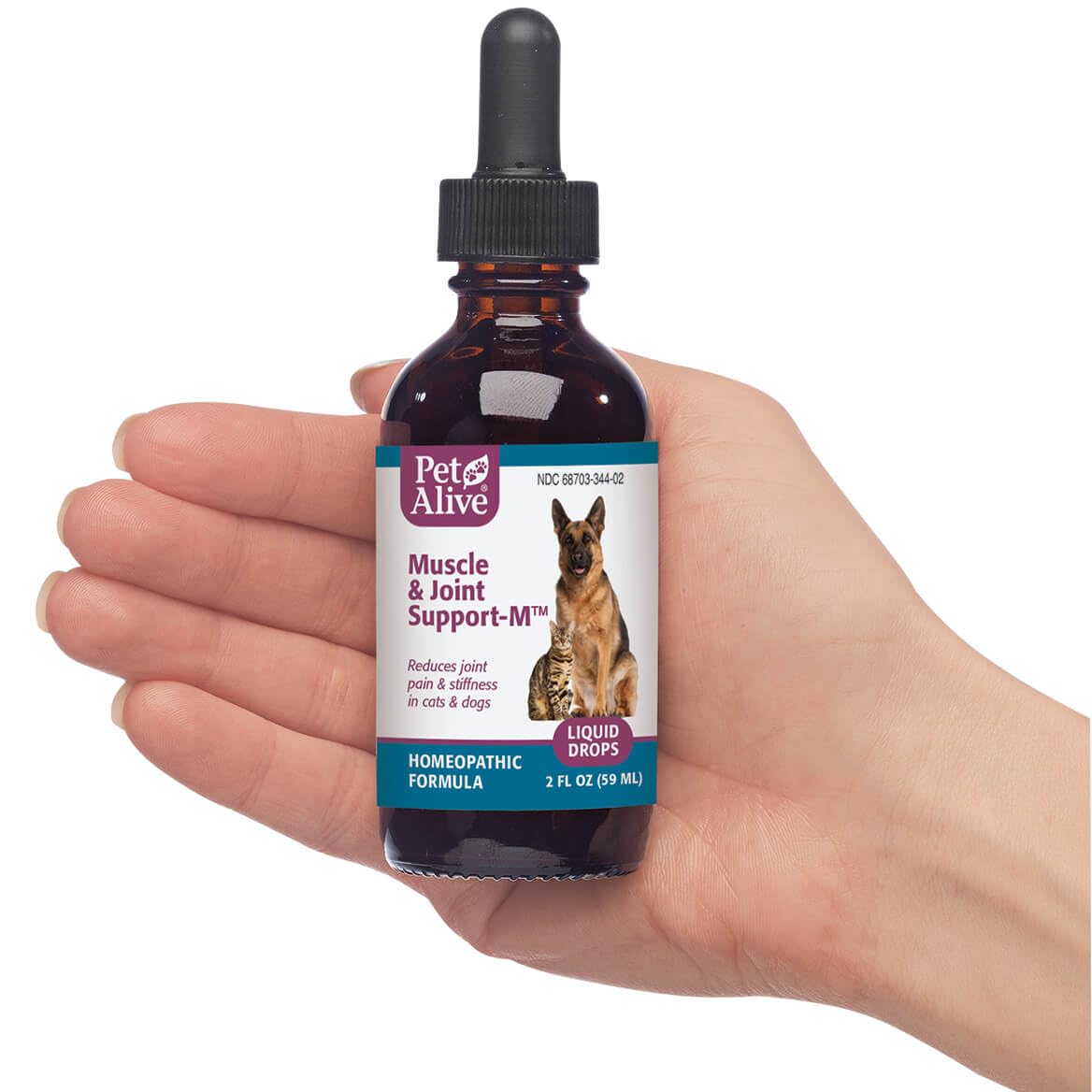 PetAlive Muscle and Joint Support-M - Natural Homeopathic Formula for Joint Pain and Stiffness in Pets - Supports Joint Health and Movement in Dogs and Cats - 59 mL - dailyvitalstore