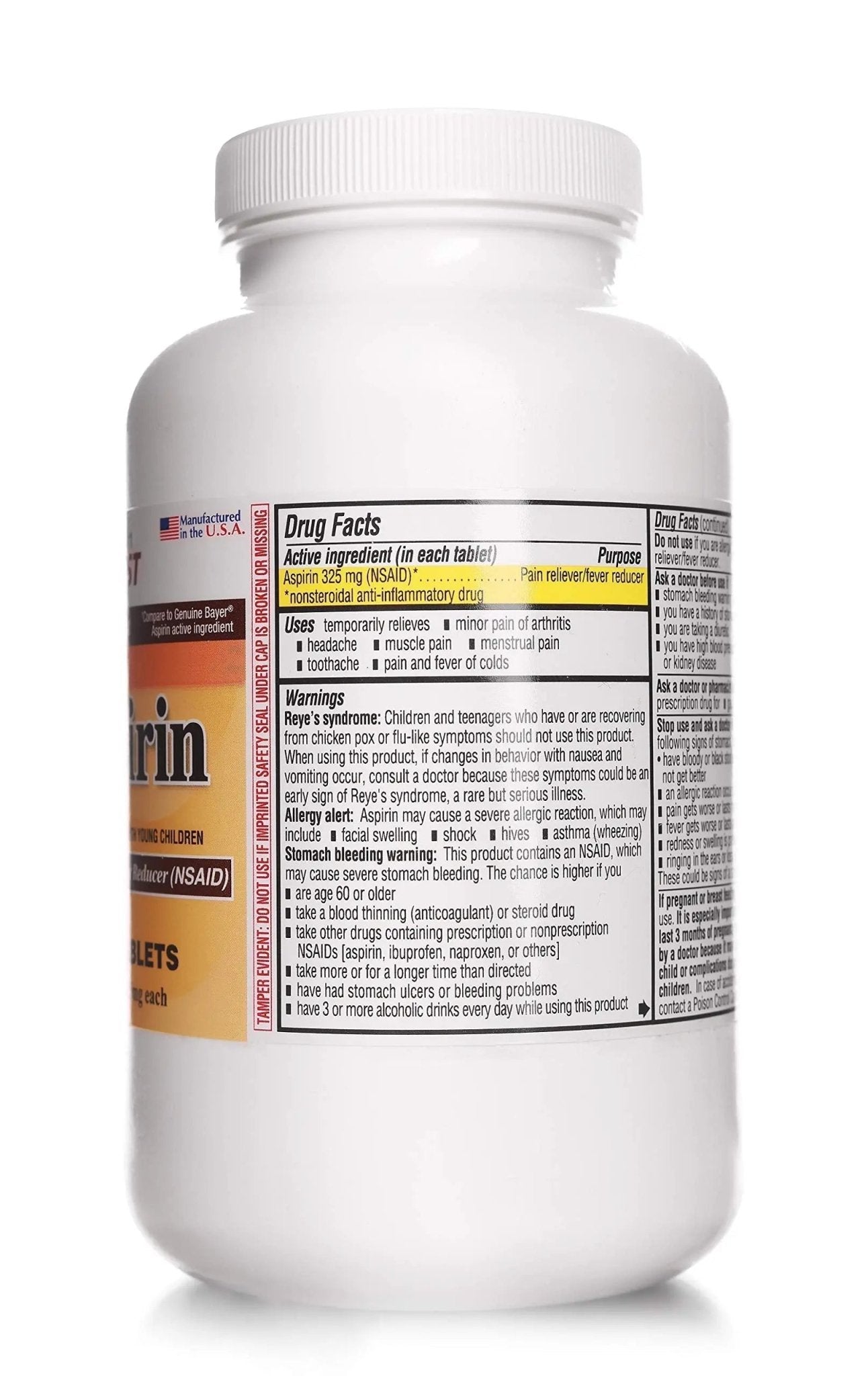 PHARBEST Aspirin 325 mg | Regular Strength | 1000 Count Uncoated Tablets - dailyvitalstore