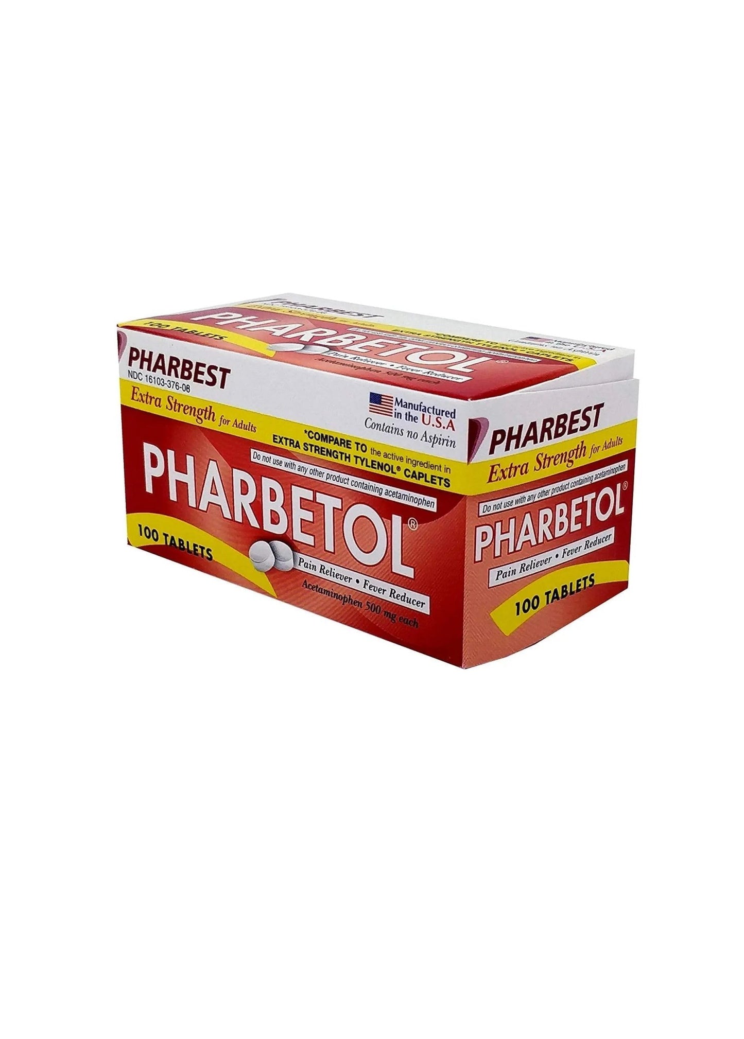 Pharbetol 500mg Extra Strength Tablets 100 Count (Generic Extra Strength) - dailyvitalstore