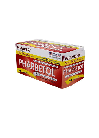 Pharbetol 500mg Extra Strength Tablets 100 Count (Generic Extra Strength) - dailyvitalstore
