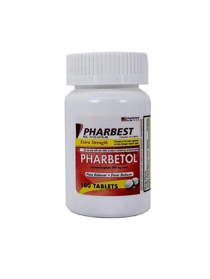 Pharbetol 500mg Extra Strength Tablets 100 Count (Generic Extra Strength) - dailyvitalstore