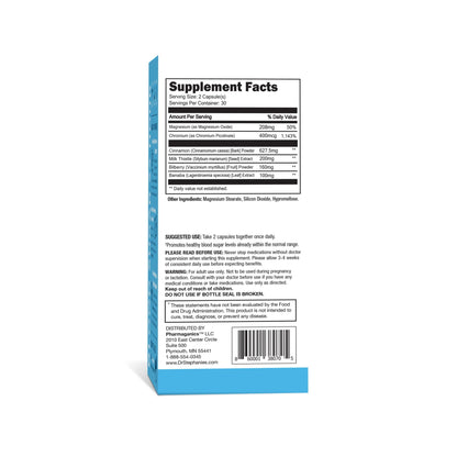 Pharmaganics Blood Sugar 24 Hour - 6 in 1 Formula with Cinnamon, Banaba, Chromium, Milk Thistle, & More - Once Daily Supplement - dailyvitalstore