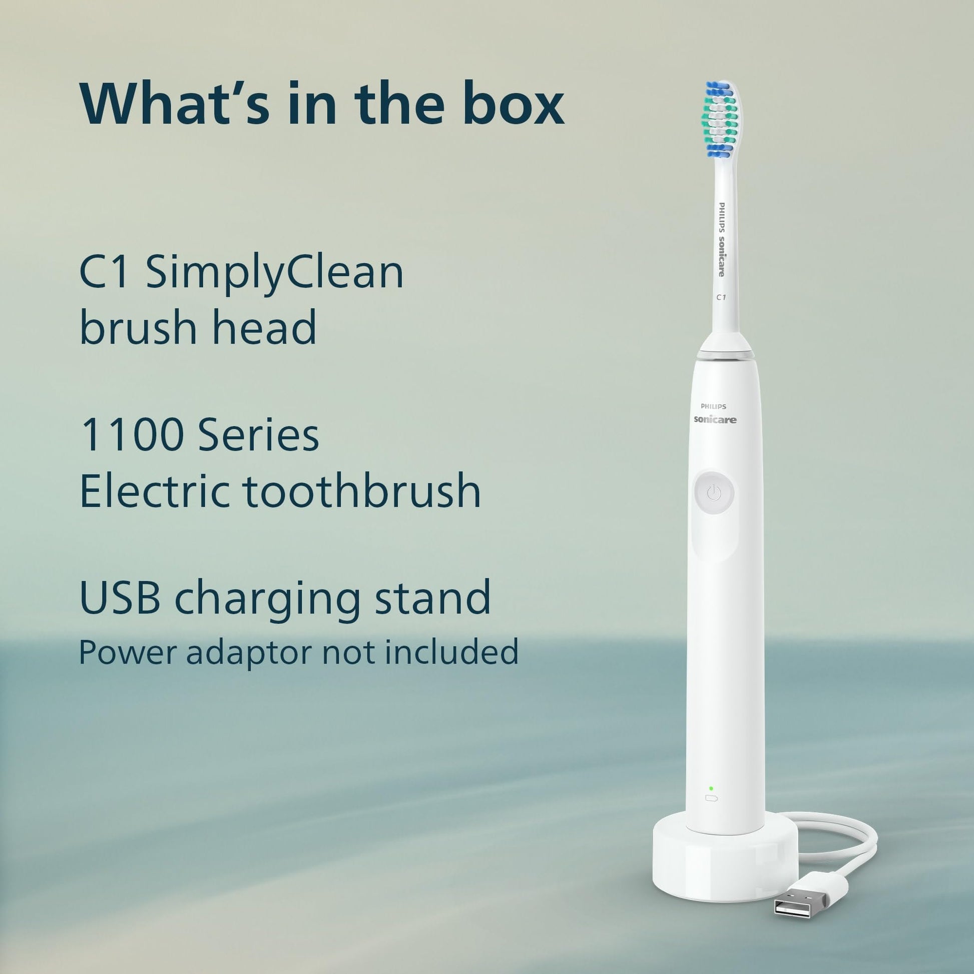 Philips Sonicare 1100 Series Electric Toothbrush - Sonic Toothbrush with Advanced Sonic Technology, EasyStart, - dailyvitalstore