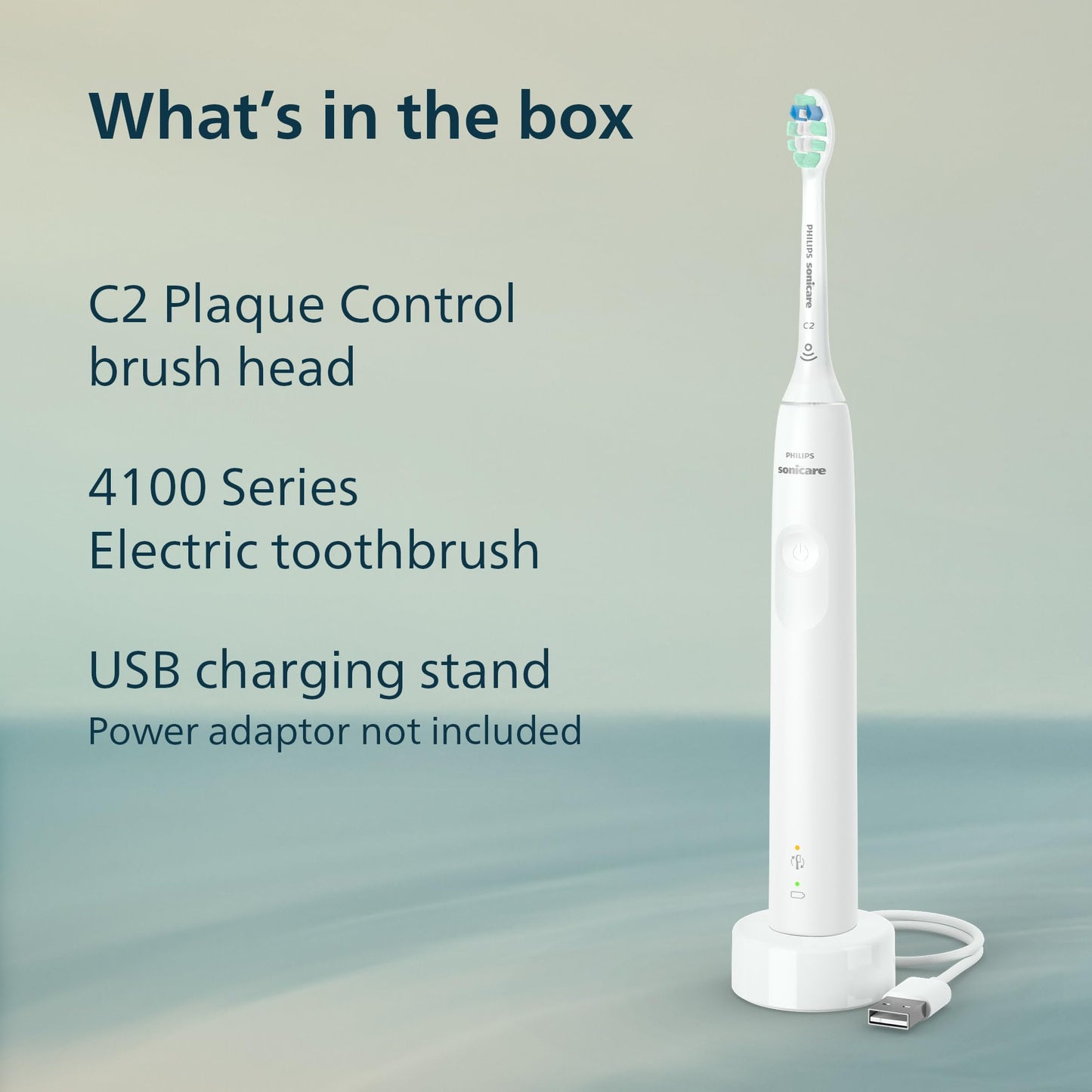 Philips Sonicare 4100 Series Electric Toothbrush - Sonic Toothbrush with Advanced Sonic Technology, Pressure Sensor, Two Intensity Settings, - dailyvitalstore