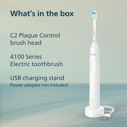Philips Sonicare 4100 Series Electric Toothbrush - Sonic Toothbrush with Advanced Sonic Technology, Pressure Sensor, Two Intensity Settings, - dailyvitalstore