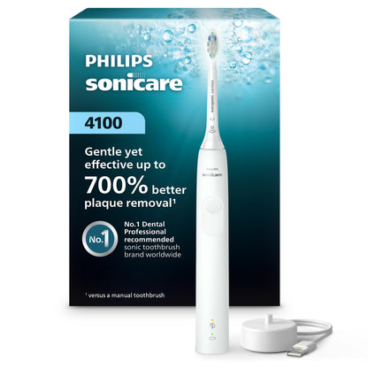 Philips Sonicare 4100 Series Electric Toothbrush - Sonic Toothbrush with Advanced Sonic Technology, Pressure Sensor, Two Intensity Settings, - dailyvitalstore