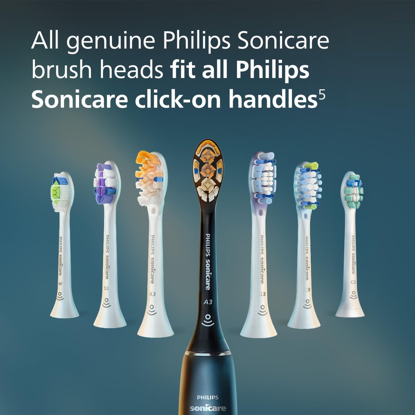 Philips Sonicare A3 All-in-One - Genuine Replacement Electric Toothbrush Heads, White, 4 Pack One Year Supply, HX9094/65 - dailyvitalstore