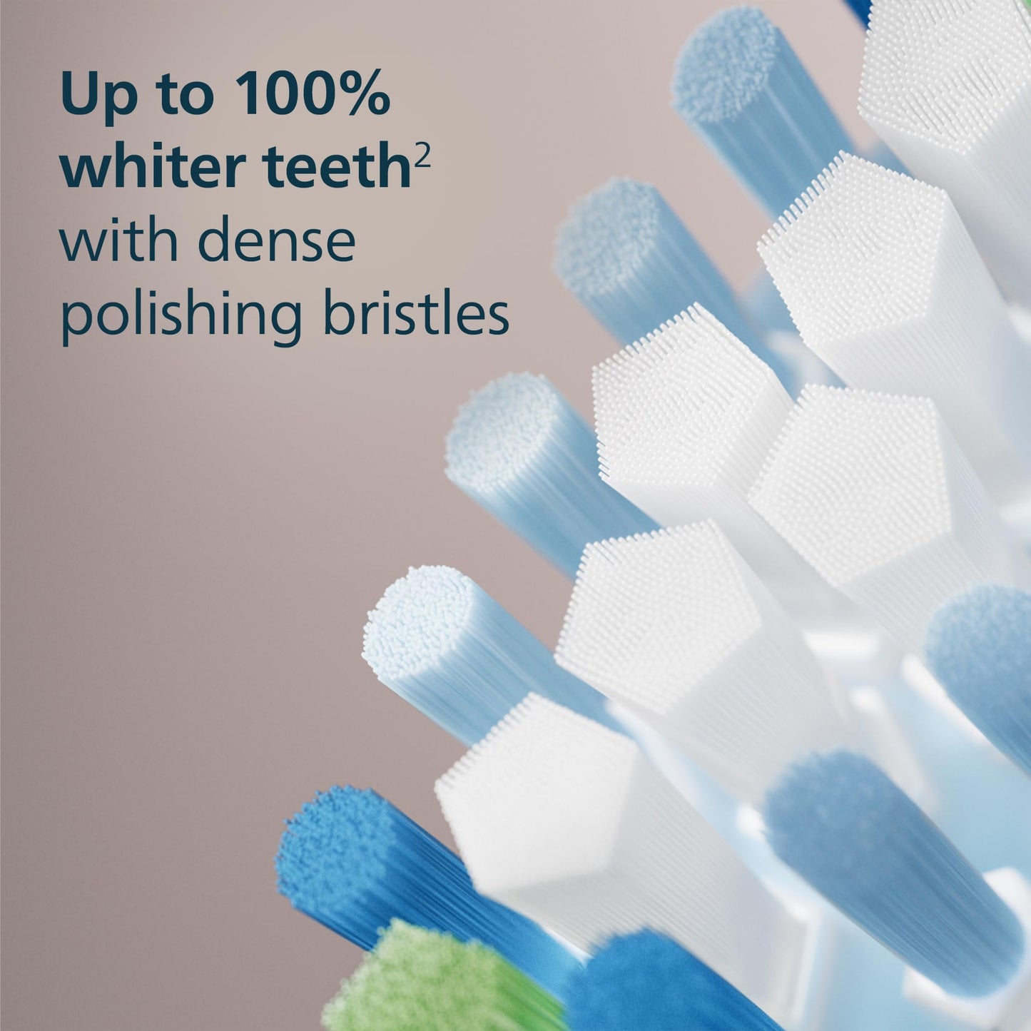 Philips Sonicare C3 Two-in-One - Genuine Replacement Electric Toothbrush Heads, White, 4 Pack One Year Supply, HX9044/65 - dailyvitalstore