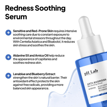PhLab Anti Redness Serum, Reduces Capillary Cracks Appearance, Evens Skin Tone, Skin Soothing and Redness Reform Serum, 1.01 Fl Oz (Pack of 1) - dailyvitalstore