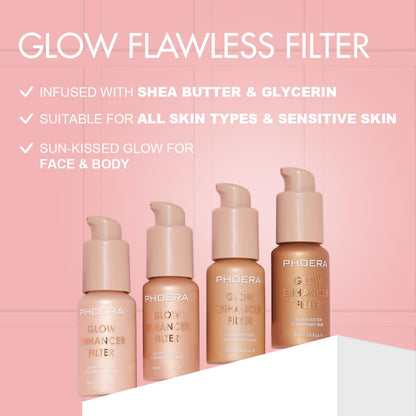 PHOERA Skin Glow Tint Foundation,Natural Radiant Flawless Filter Effect Silk Perfect Illuminating Foundation. (03 Medium) - dailyvitalstore