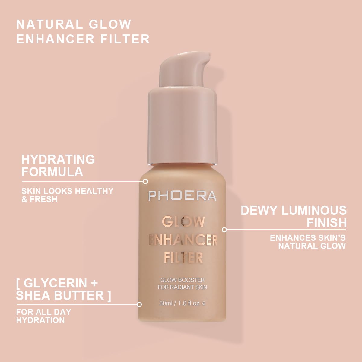 PHOERA Skin Glow Tint Foundation,Natural Radiant Flawless Filter Effect Silk Perfect Illuminating Foundation. (03 Medium) - dailyvitalstore
