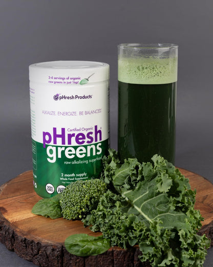 pHresh - Greens Raw Alkalizing Superfood Greens Powder - 2 Month Supply - Vegan, Kosher, Gluten Free - Natural Enzymes, Nutrients - Approved for Intermittent Fasting - 10 oz - dailyvitalstore
