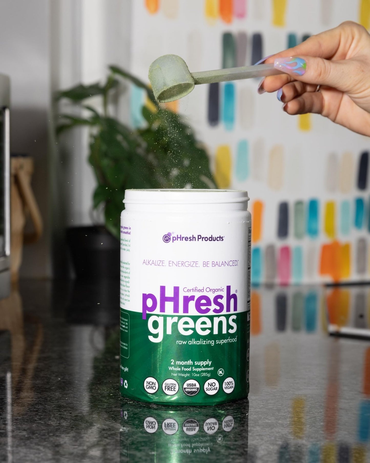 pHresh - Greens Raw Alkalizing Superfood Greens Powder - 2 Month Supply - Vegan, Kosher, Gluten Free - Natural Enzymes, Nutrients - Approved for Intermittent Fasting - 10 oz - dailyvitalstore