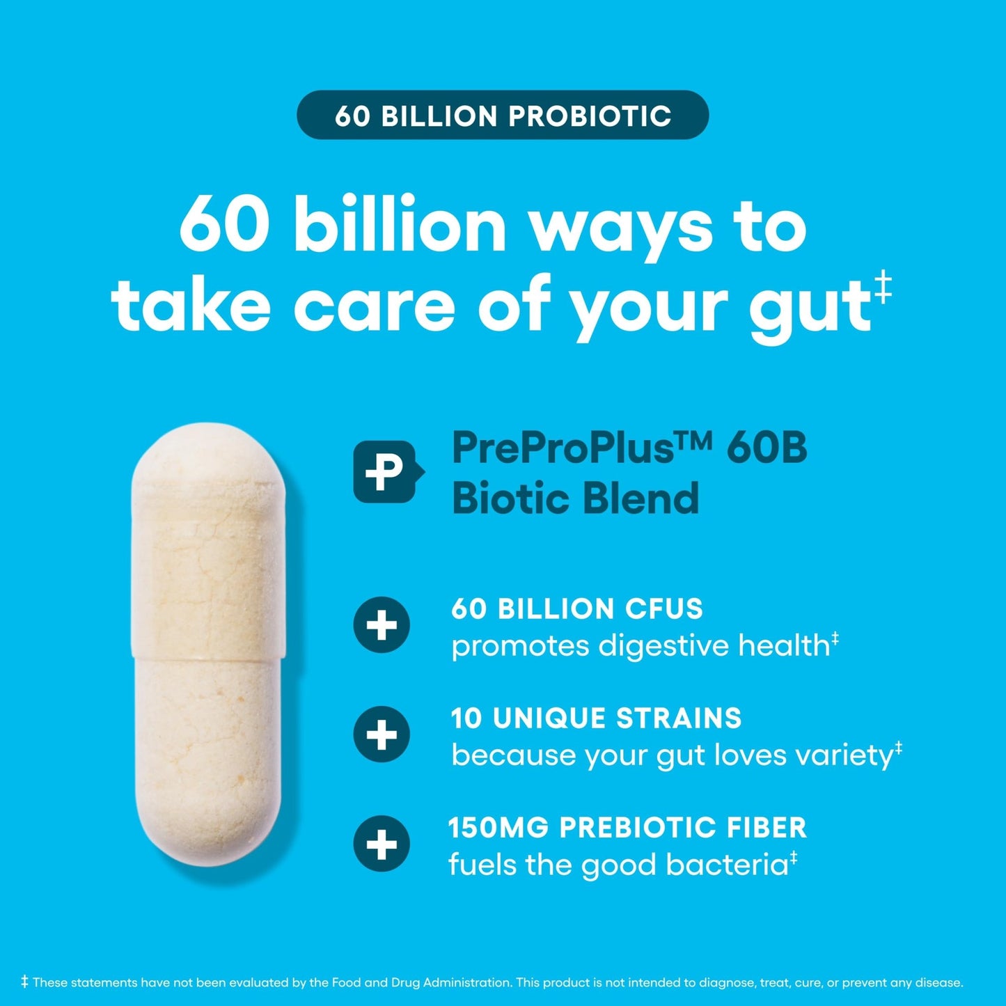 Physician's CHOICE Probiotics 60 Billion CFU - 10 Strains + Organic Prebiotics - Immune, Digestive & Gut Health - Supports Occasional Constipation, Diarrhea, Gas & Bloating - dailyvitalstore