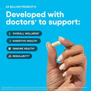 Physician's CHOICE Probiotics 60 Billion CFU - 10 Strains + Organic Prebiotics - Immune, Digestive & Gut Health - Supports Occasional Constipation, Diarrhea, Gas & Bloating - for Women & Men - 84ct - dailyvitalstore