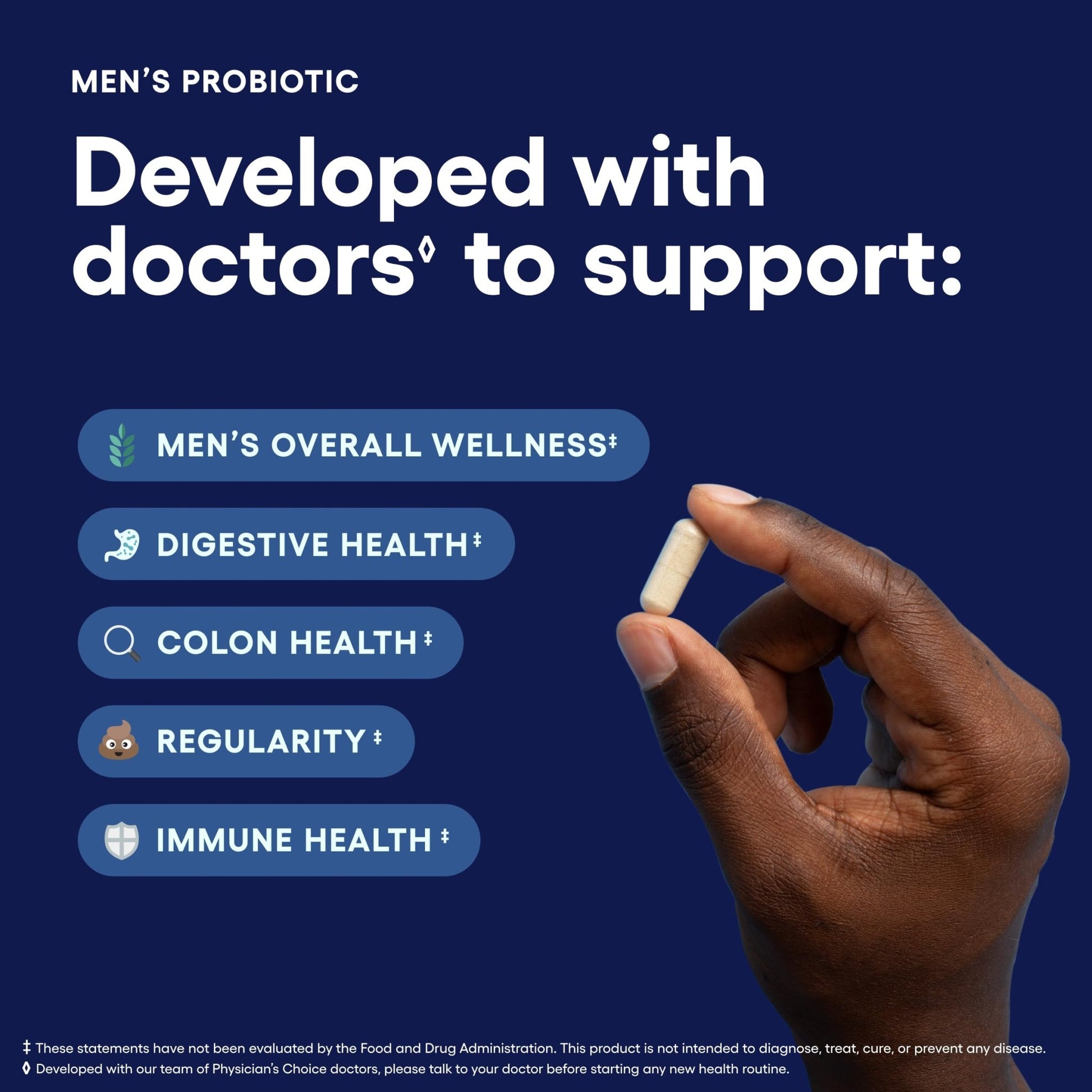 Physician's Choice Probiotics for Men - 70 Billion CFU - 8 Strains - w/Selenium & Organic Prebiotics - Supports Digestive Health, Microbiome, Colon, & Immune Health - Advanced Men's Probiotic - 30ct - dailyvitalstore