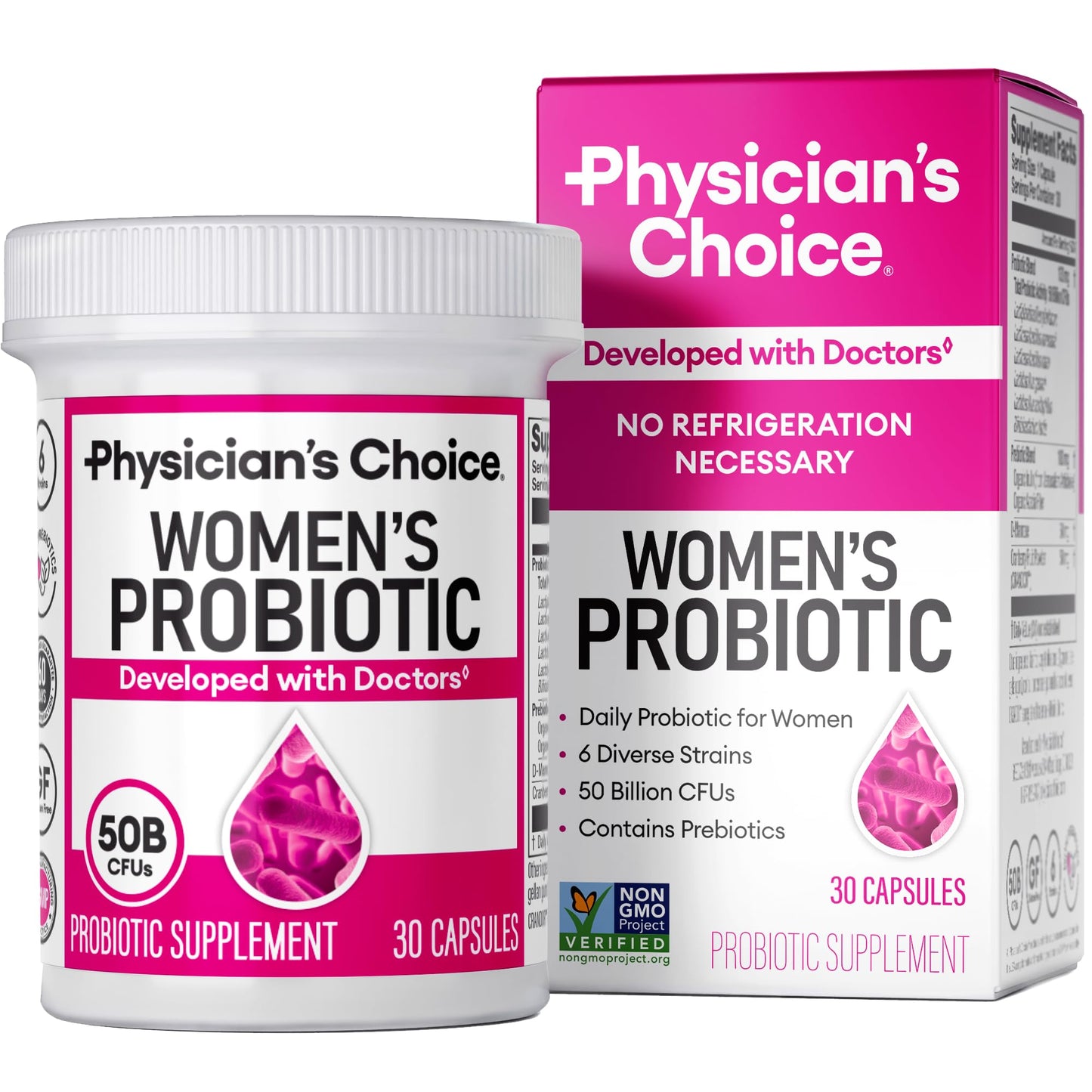 Physician's CHOICE Probiotics for Women - PH Balance, Digestive, UT, & Feminine Health - 50 Billion CFU - 6 Unique Strains for Her - Organic Prebiotics, Cranberry Extract+ - Women Probiotic - 30 CT - dailyvitalstore
