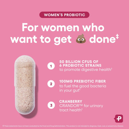 Physician's CHOICE Probiotics for Women - PH Balance, Digestive, UT, & Feminine Health - 50 Billion CFU - 6 Unique Strains for Her - Organic Prebiotics, Cranberry Extract+ - Women Probiotic - 30 CT - dailyvitalstore