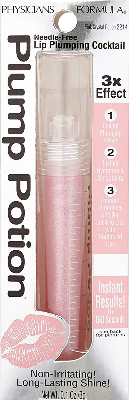 Physicians Formula Plump Potion™ Needle-Free Lip Plumping Cocktail Lip Gloss, Pink Crystal Potion, Hypoallergenic, Fragrance Free, Dermatologist Approved - dailyvitalstore