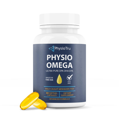 Physio Omega 2400mg Fish Oil with Omega 3 Fatty Acid Supplement - Vascular & Cognitive Supplements for Adults - Non-GMO, Burpless, Light Citrus Flavor - dailyvitalstore