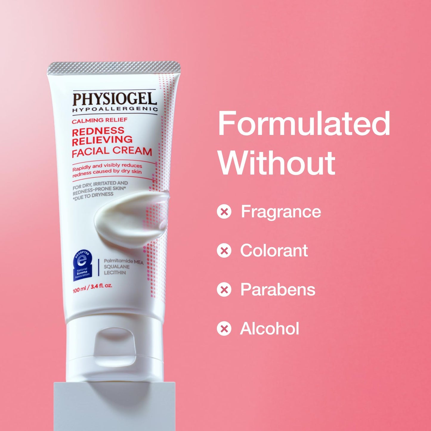 PHYSIOGEL Calming Relief Redness Relieving Facial Cream, Soothing Face Moisturizer with Squalane, For Dry, Irritated & Redness-Prone Skin, 3.4 fl. oz. - dailyvitalstore