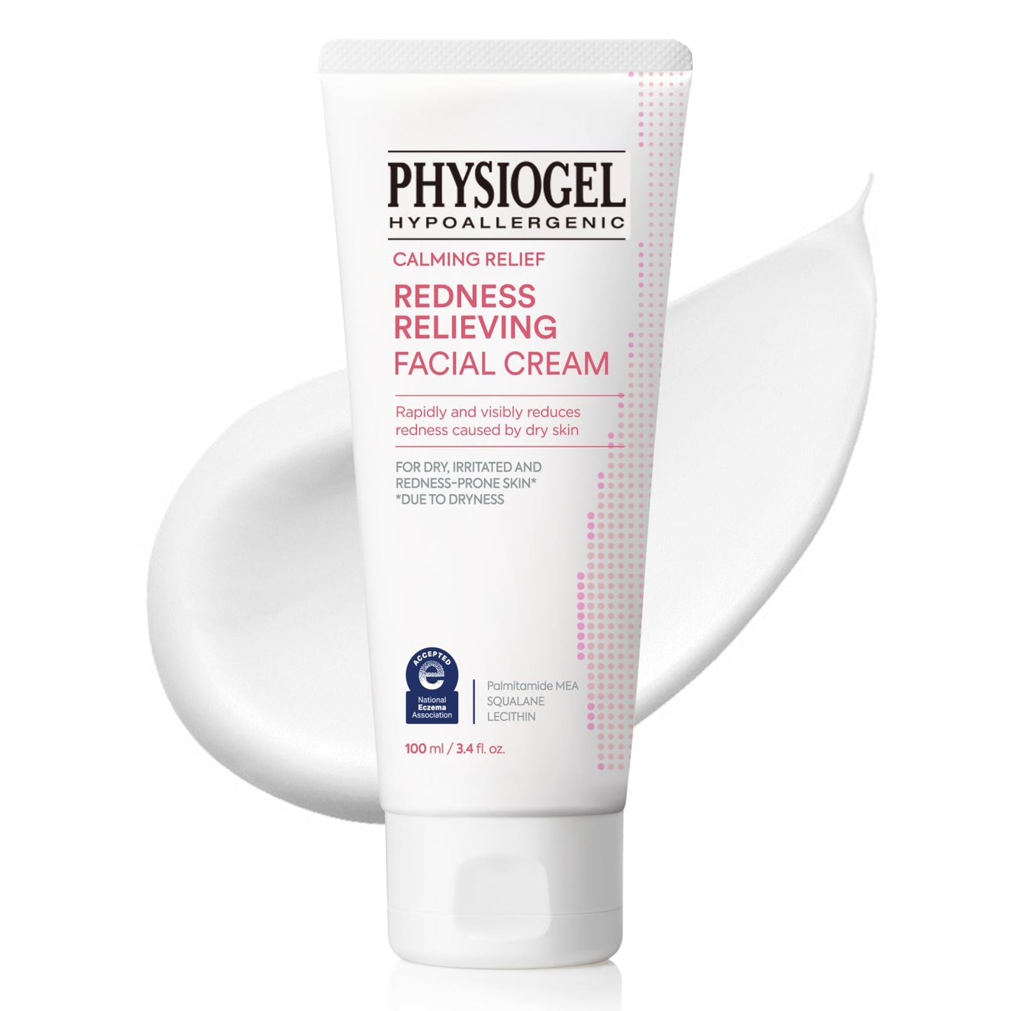 PHYSIOGEL Calming Relief Redness Relieving Facial Cream, Soothing Face Moisturizer with Squalane, For Dry, Irritated & Redness-Prone Skin, 3.4 fl. oz. - dailyvitalstore