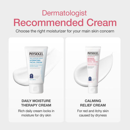 PHYSIOGEL Calming Relief Redness Relieving Facial Cream, Soothing Face Moisturizer with Squalane, For Dry, Irritated & Redness-Prone Skin, 3.4 fl. oz. - dailyvitalstore