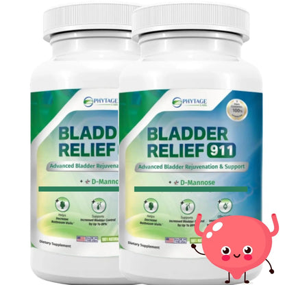 Phytage Labs Bladder Relief 911 Detoxifying Strength - for Men and Women Provides Bladder Support, 60 Veggie Capsules - 2 Pack - dailyvitalstore