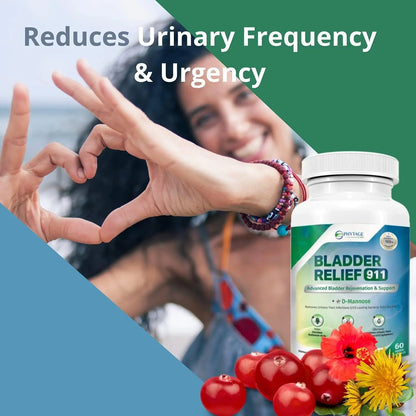 Phytage Labs Bladder Relief 911 Detoxifying Strength - for Men and Women Provides Bladder Support, 60 Veggie Capsules - 2 Pack - dailyvitalstore