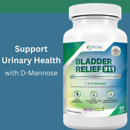 Phytage Labs Bladder Relief 911 Detoxifying Strength - for Men and Women Provides Bladder Support, 60 Veggie Capsules - 2 Pack - dailyvitalstore