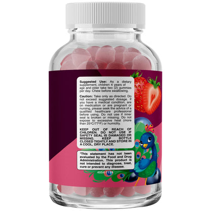 Phytoral Vegan Kids Focus Gummies - Potent Chewable Brain Support for Children - Enhances Concentration & Memory - Calming Supplements & Focus Gummies for Kids - Non-GMO & Gluten-Free - 60 Count - dailyvitalstore