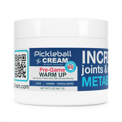 Pickleball Cream PRE-Game Warm UP SPF 60 Joint & Muscle Therapy Cream Grip Strength Pickleball Paddle Control Accurate Ball Shots Joints Muscles Metabolism Oxygen Pain Prevention Maximum Performance - dailyvitalstore