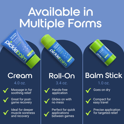 PickleBalm Pickleball In-Game Muscle Pain Relief Balm Stick with 4% Lidocaine, Arnica, Menthol, Cucumber Seed Extract for Shoulders, Knees, Wrists, and More, 1oz Stick - dailyvitalstore