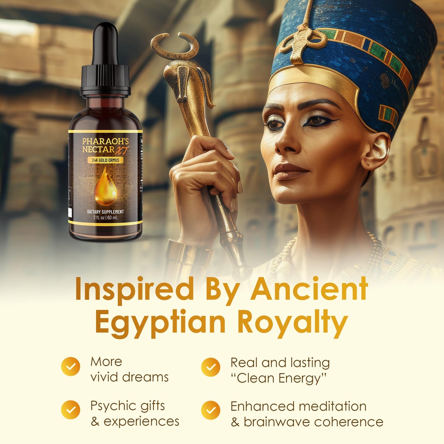 Pineal XT Gold + Pharaoh's Nectar - Pineal Gland Supplement Bundle – 24K Monoatomic Gold Ormus Drops, Pineal Gland Decalcification, Third Eye Awakening, Focus, Energy & Manifestation - dailyvitalstore