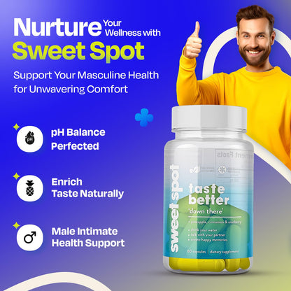 Pineapple Probiotics for Men – 625mg Sweet Spot Formula with Pineapple Extract, Cranberry & Cinnamon, Supports pH Balance & Freshens Taste, 60 Capsules, Made in the USA - dailyvitalstore