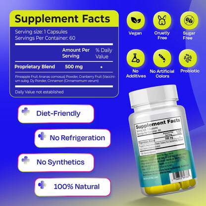 Pineapple Probiotics for Men – 625mg Sweet Spot Formula with Pineapple Extract, Cranberry & Cinnamon, Supports pH Balance & Freshens Taste, 60 Capsules, Made in the USA - dailyvitalstore
