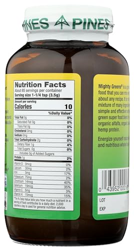 Pines Organic Mighty Greens Superfood Blend, 8 Ounce - dailyvitalstore
