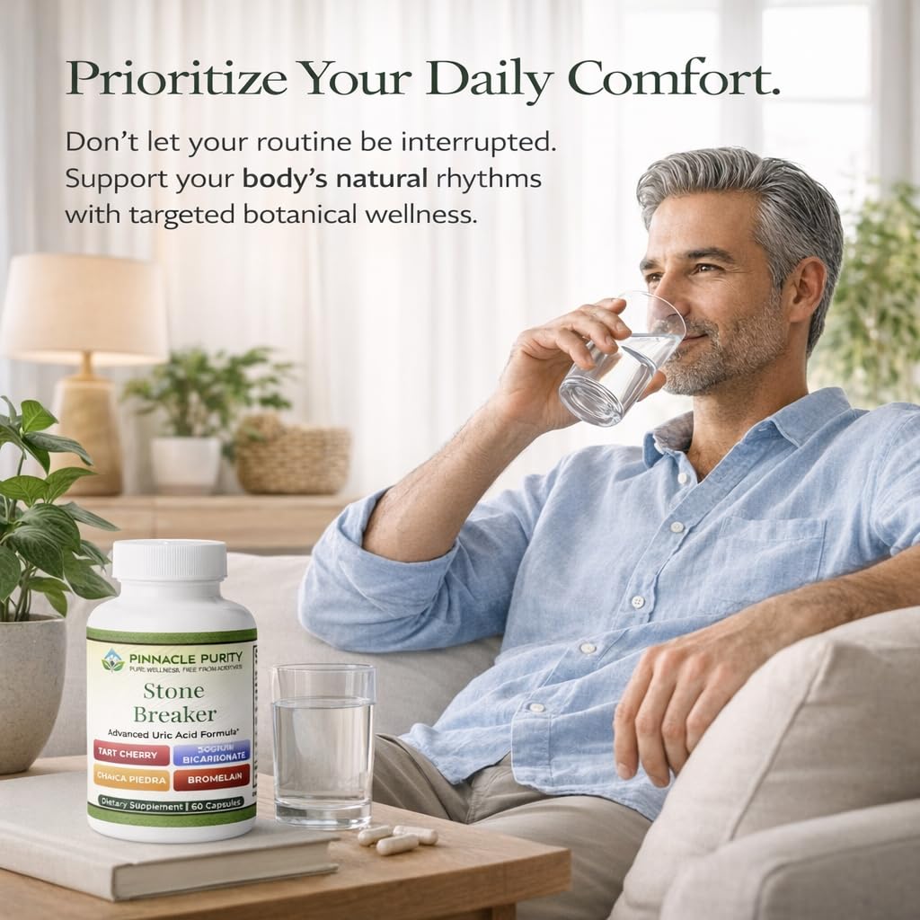 Pinnacle Purity Stone Breaker 60 Capsules, With Chanca Piedra, Tart Cherry & Bromelain – Supports Kidney & Liver Balance, Promotes Gentle Stone Management, Enhances Natural Cleansing Pathways, Non-GMO - dailyvitalstore