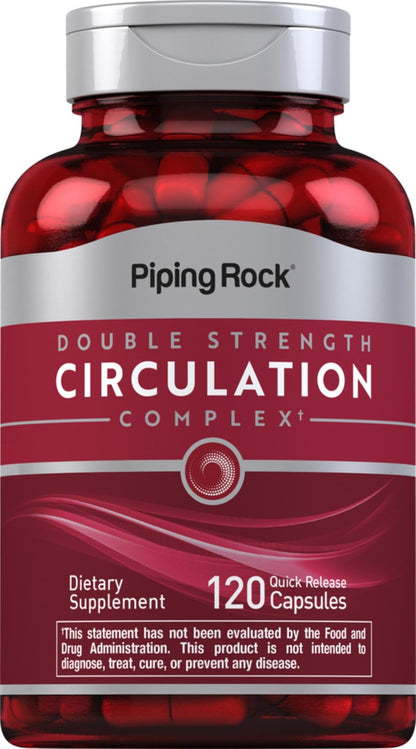 Piping Rock Circulation Supplement | 120 Capsules | Double Strength Complex | Non-GMO, Gluten Free - dailyvitalstore