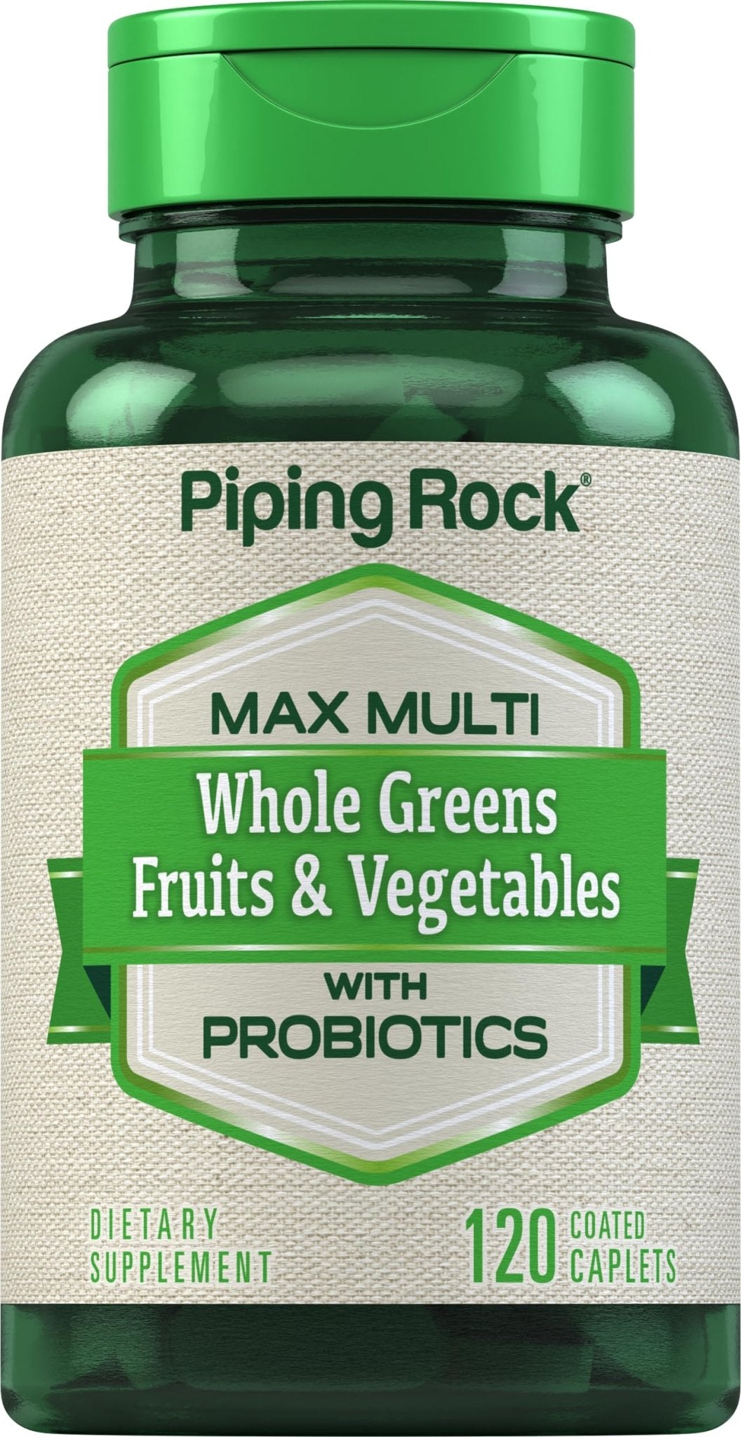 Piping Rock Fruits and Veggies Supplement | 120 Caplets | Fruit and Vegetable Blend with Probiotics | Max Multi Vitamin | Non-GMO, Gluten Free - dailyvitalstore