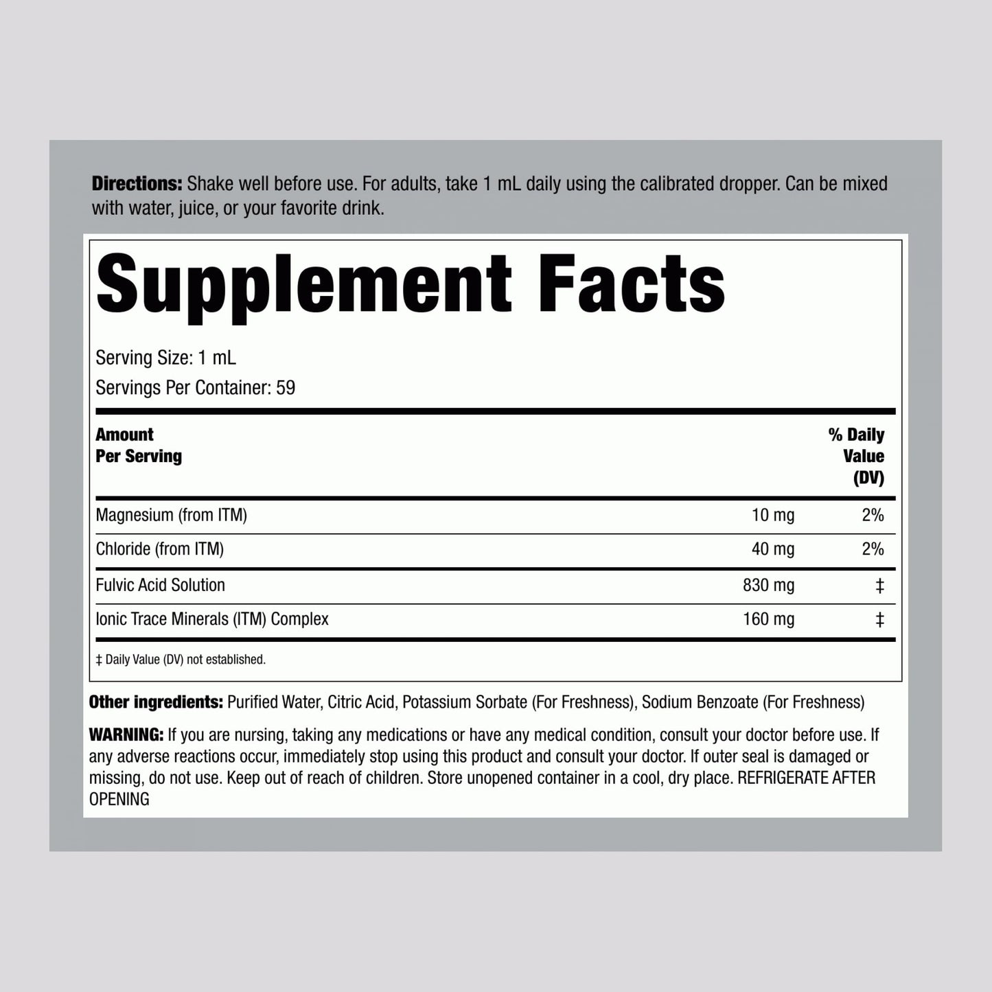 Piping Rock Liquid Fulvic Acid Drops | 2 fl oz | with Trace Minerals | Ionic Supplement | Vegetarian, Non-GMO & Gluten Free - dailyvitalstore
