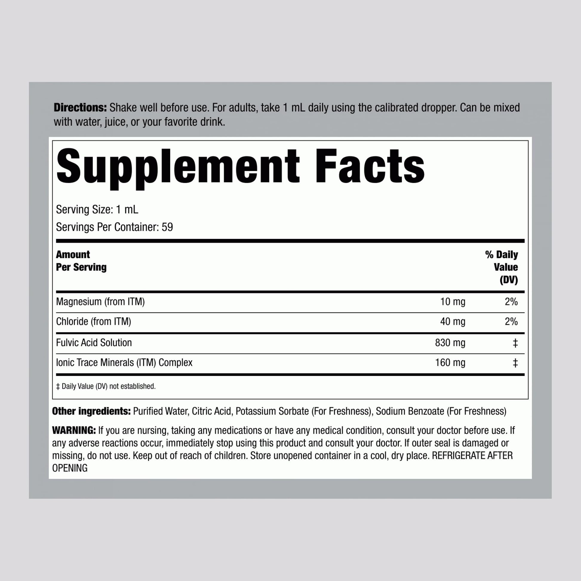 Piping Rock Liquid Fulvic Acid Drops | 2 fl oz | with Trace Minerals | Ionic Supplement | Vegetarian, Non-GMO & Gluten Free - dailyvitalstore