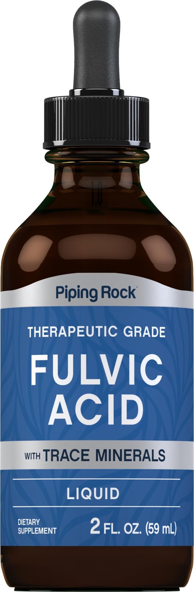 Piping Rock Liquid Fulvic Acid Drops | 2 fl oz | with Trace Minerals | Ionic Supplement | Vegetarian, Non-GMO & Gluten Free - dailyvitalstore