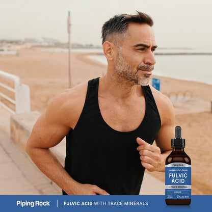 Piping Rock Liquid Fulvic Acid Drops | 2 fl oz | with Trace Minerals | Ionic Supplement | Vegetarian, Non-GMO & Gluten Free - dailyvitalstore