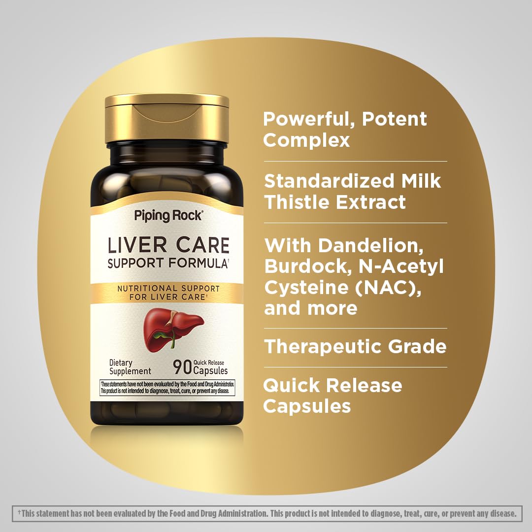 Piping Rock Liver Cleanse Complex | 90 Capsules | Liver Care Support Formula | Non-GMO, Gluten Free Supplement - dailyvitalstore